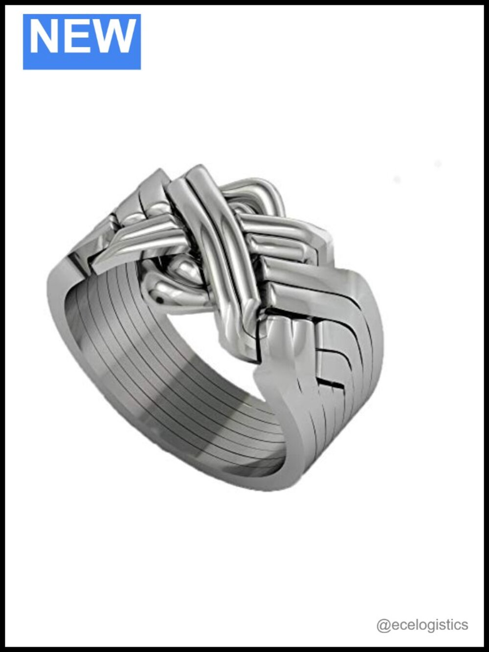 8 Band Puzzle Ring 925 Sterling Silver Handmade Stacking Band
